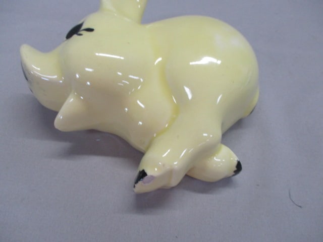 Vintage Morton Pottery Yellow Skedaddle Pig Wall Pocket - 3