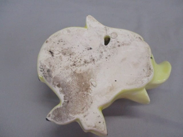 Vintage Morton Pottery Yellow Skedaddle Pig Wall Pocket - 5