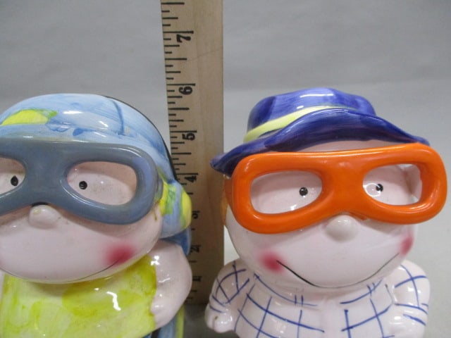 2 Vintage Ceramic Character Banks By Homax - 5