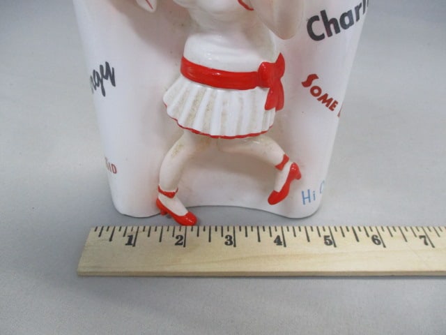 Vintage Ceramic 3D "Flapper Girl" Roaring 20's Flask Decanter - 8