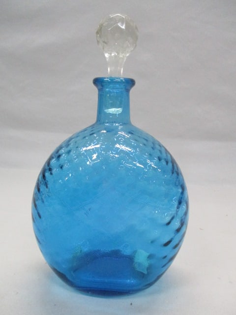Empoli Blue Genie Bottle Decanter: 11"