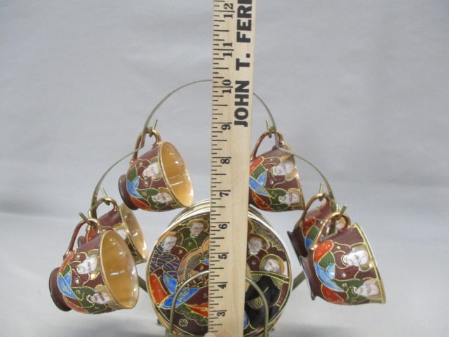1920's Japanese Satsuma Moriage Tea Cup and Saucer Set - 10