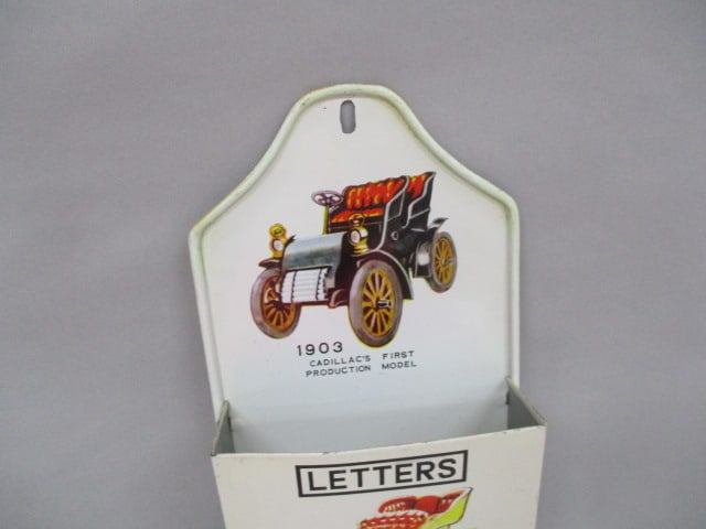 1960's Tin Classic Cars Pocket Wall Organizer - 2