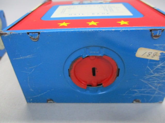 2 Vintage Tin Mailbox Banks "Mailman" & "Mr Zip" - 7