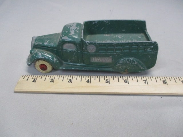 "White" Diecast Stakebed Truck w/White Rubber Tires - 10