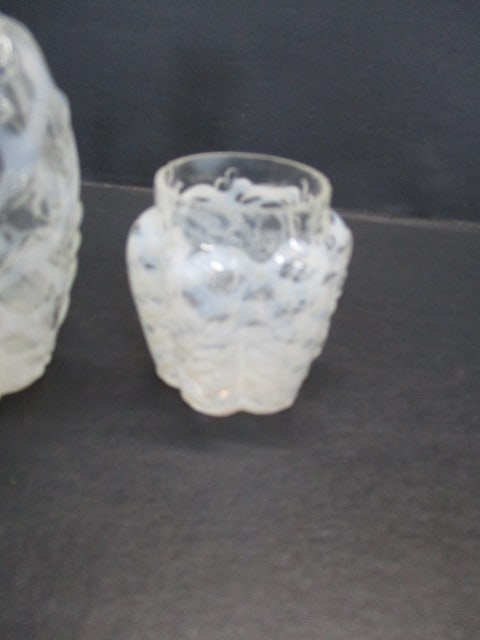 Northwood White Opalescent Glass Pitcher/Cruet 6" - 3