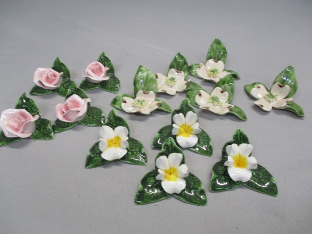 13 Porcelain Flower Place Card Holders (1 of 8)