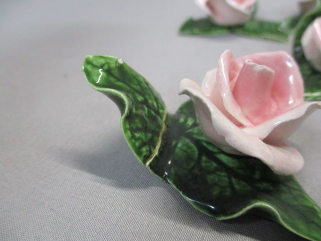 13 Porcelain Flower Place Card Holders - 3
