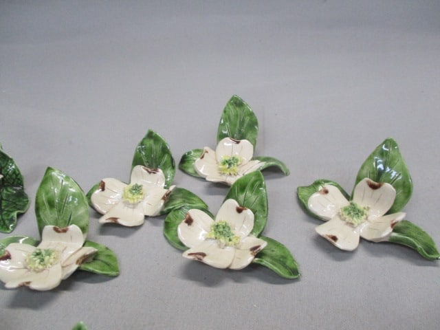 13 Porcelain Flower Place Card Holders - 5