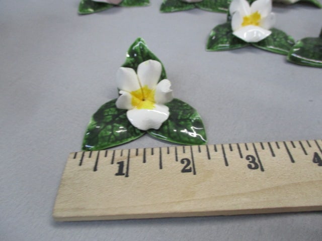 13 Porcelain Flower Place Card Holders - 7