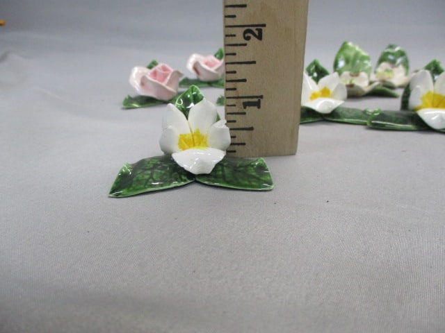 13 Porcelain Flower Place Card Holders - 8