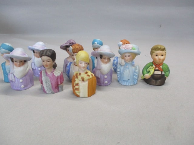 10 Porcelain Lady Head Thimbles By Avon American Fashion (1 of 7)
