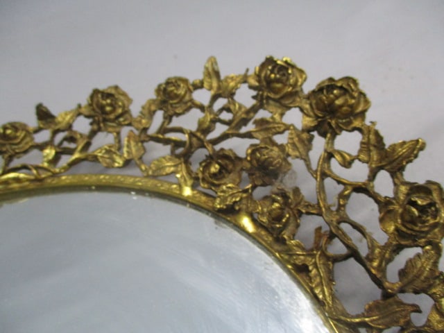 Vintage Vanity Set Mirror Tray, Brush, Comb & Hand Mirror - 3