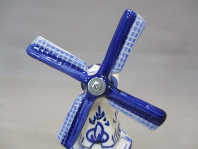 Blue & White Ceramic Windmill 8.5 - 2