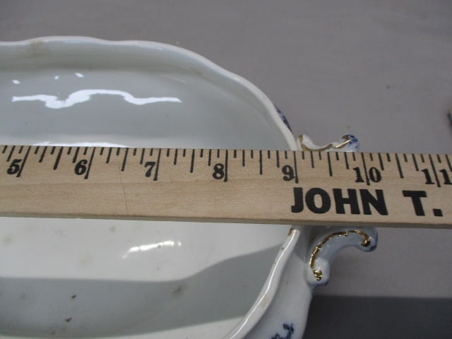 Antique English Flow Blue Lidded Tureen - 6
