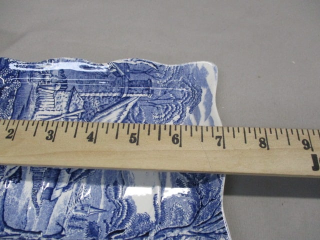 James Kent "Old Foley" Blue & White Cheese Dish 7" - 4