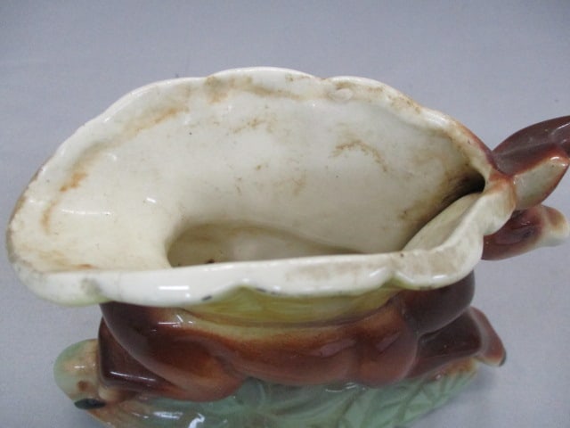 1950's MCM American Bisque Pottery Leaping Deer Planter - 3