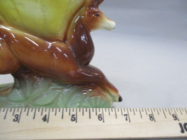 1950's MCM American Bisque Pottery Leaping Deer Planter - 6