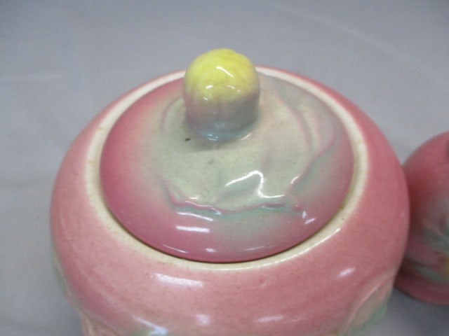1950's Hull Pottery Sunglow Grease Jar and Salt & Pepper Shaker Set - 2
