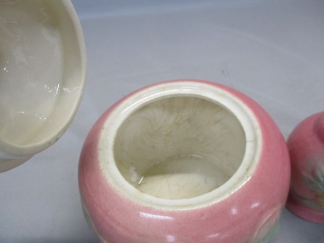 1950's Hull Pottery Sunglow Grease Jar and Salt & Pepper Shaker Set - 3