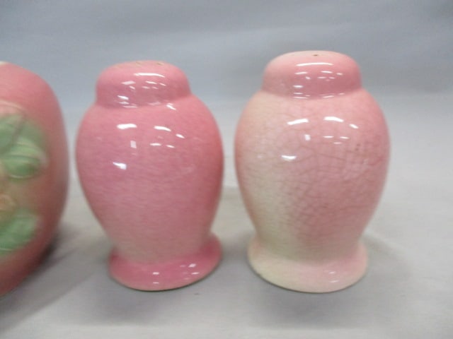 1950's Hull Pottery Sunglow Grease Jar and Salt & Pepper Shaker Set - 8