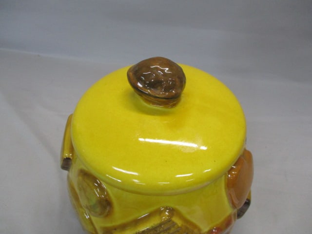 1950's "Cookies All Over" Cookie Jar w/Walnut Handle 10" - 2