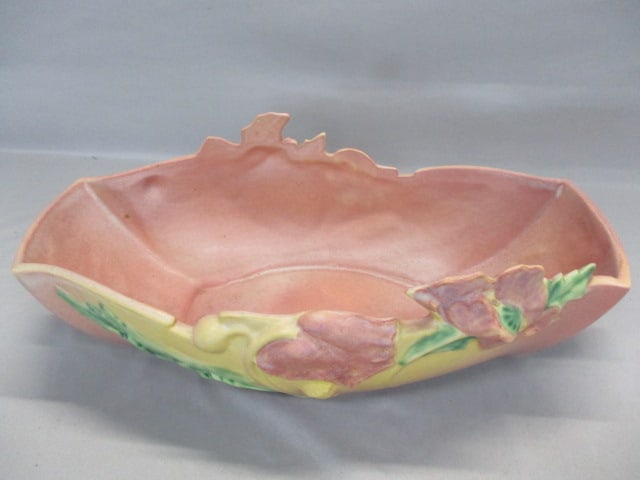 1942 Roseville Pottery "Peony" Pattern Console Bowl - 2