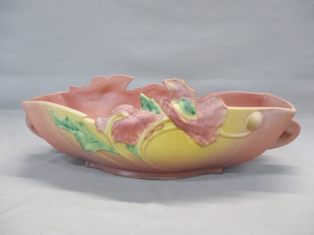 1942 Roseville Pottery "Peony" Pattern Console Bowl - 6
