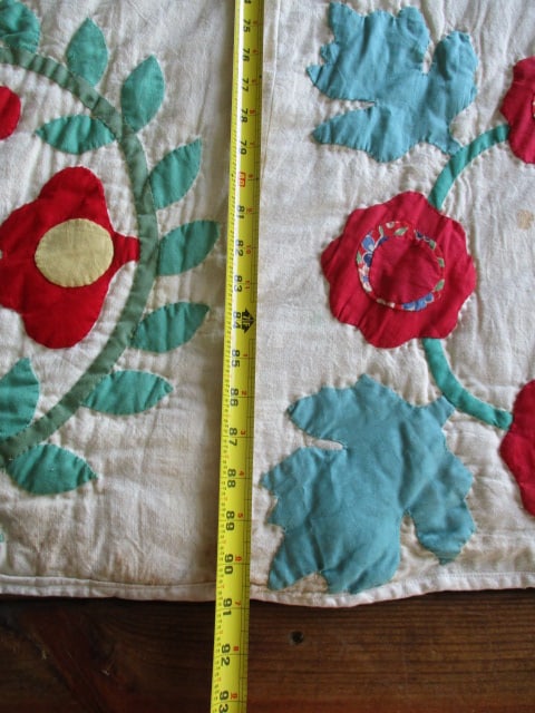 Vintage Southern Handmade Bird Applique Quilt - 10