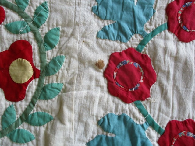 Vintage Southern Handmade Bird Applique Quilt - 9