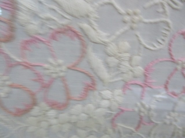 Vintage Framed Floral Design Embroidered Artwork - 4