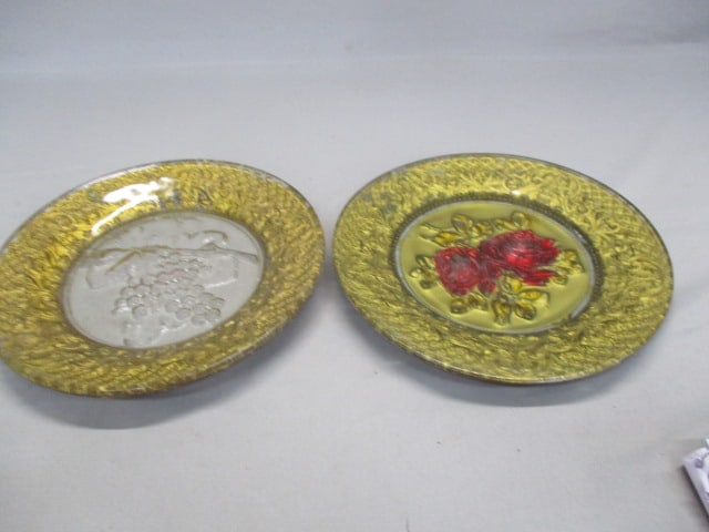 2 Goofus Pressed Glass Plates: .