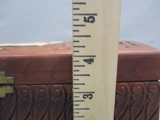 1940's Carved Wooden Trinket/Jewelry Box - 7