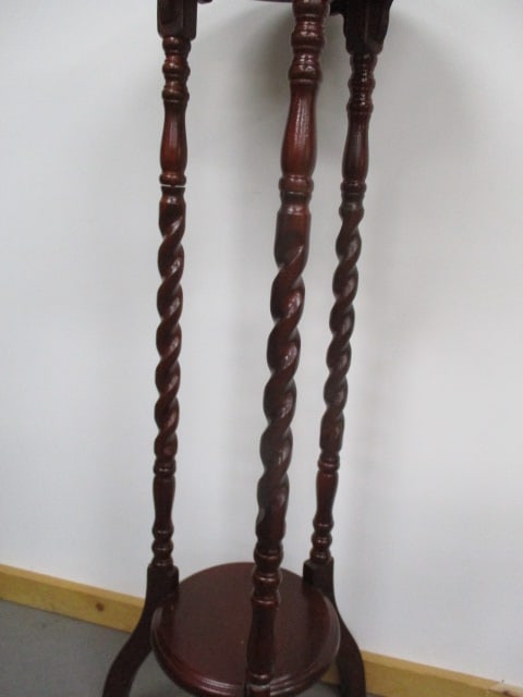 Mahogany Barley Twist Plant Stand 41" - 4