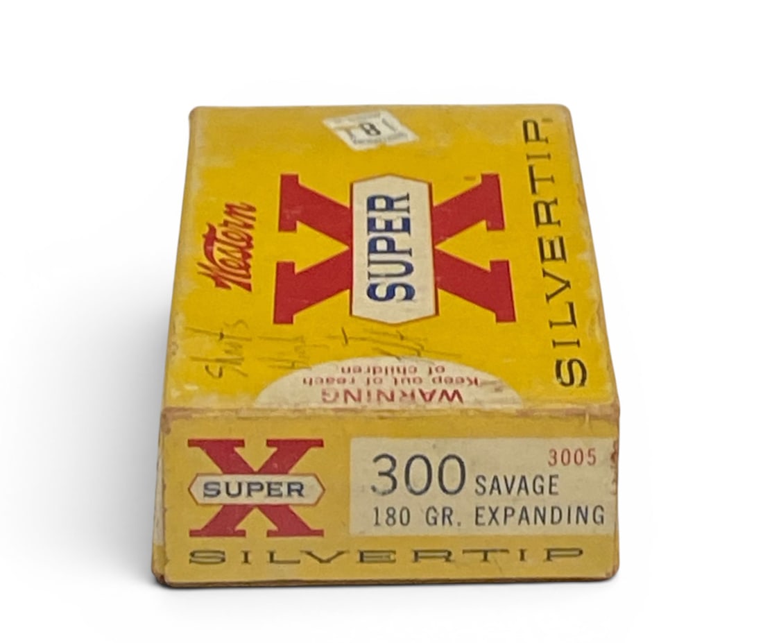 18rds. of Vintage .300 SAVAGE 180gr. Expanding Western Super-X Silver Tip Ammunition: Also comes with (2) spent brass of the same