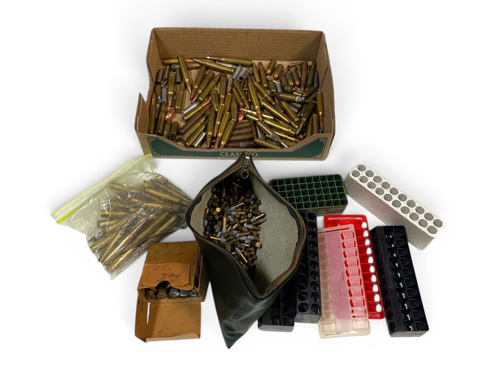 Approx. 9.5 Lbs. of Various Ammunition: See photos for what’s all here. Includes empty cartridge holders