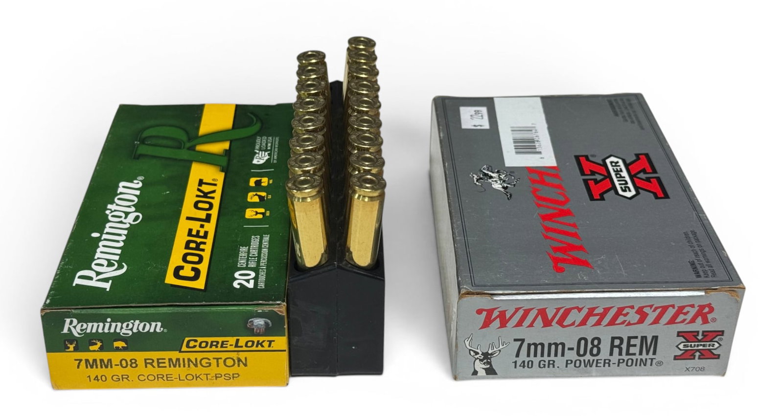 47rds. of 7mm-08 REM. 140gr. Factory Ammunition: (20) Winchester 140gr. Power Point and (17) Remington 140gr. Core-lokt PSP