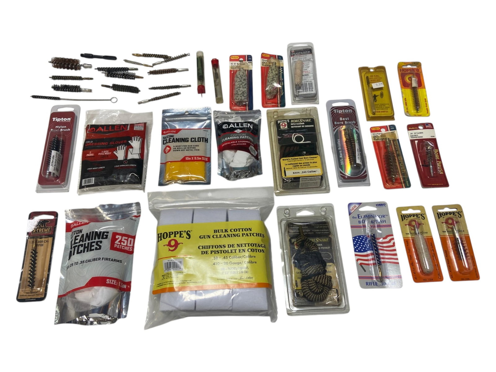 Large lot of Gun Cleaning Supplies: Some new unopened stuff here, lots of brushes, patches, bore rope, and more!