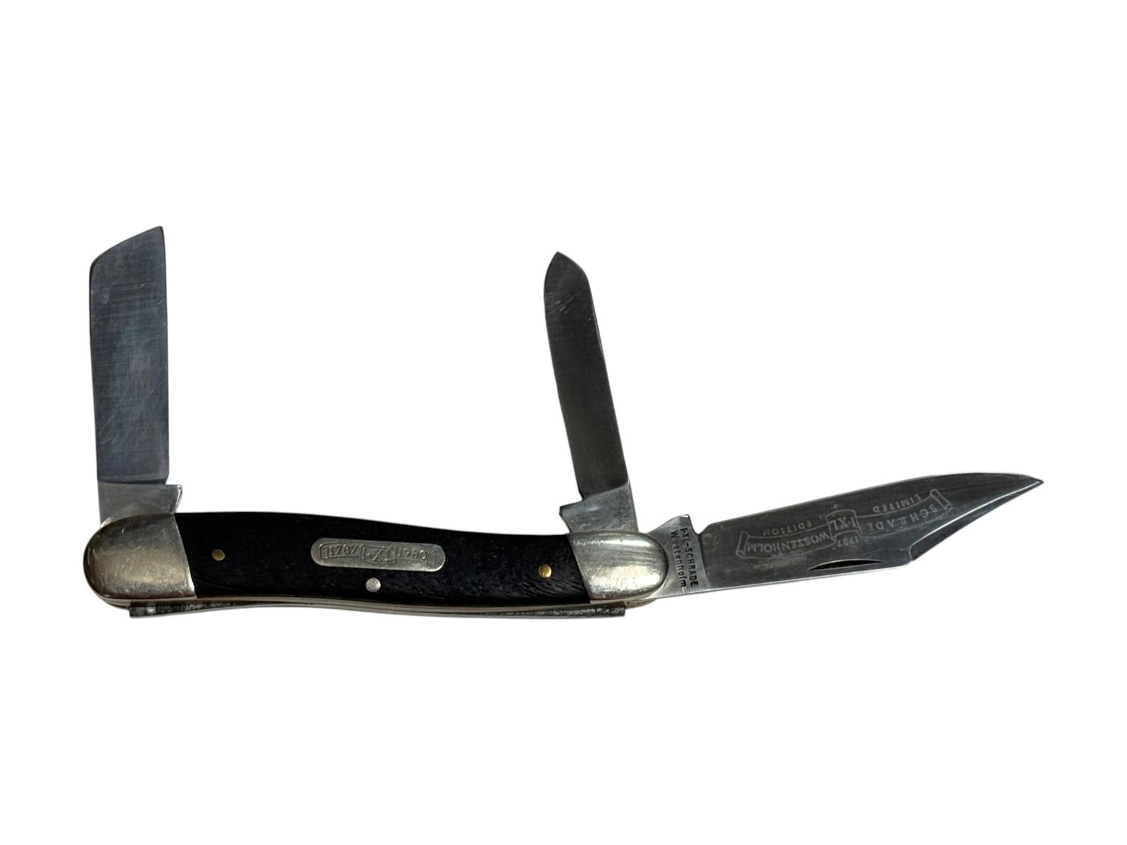 I-XL-Schrade Wostenholm Limited edition 3-Blade 1787-1980 Pocket Knife: Very good condition