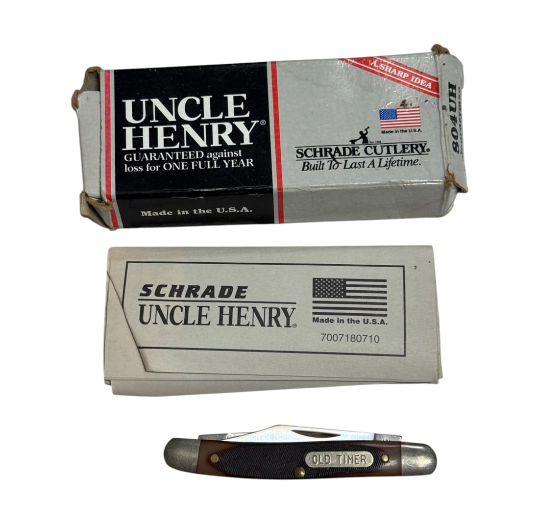 Schrade Uncle Henry 804UH Journeyman Pocket Knife in Box: Excellent, like new with some minor scratches on the smaller blade