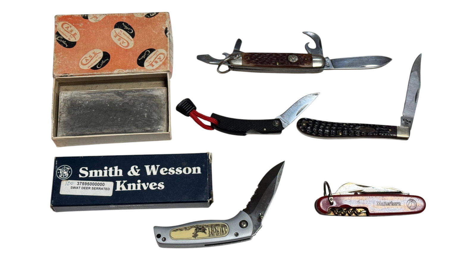 Lot of (5) Knives and CASE XX Pattern Moon Stone (1 of 20)
