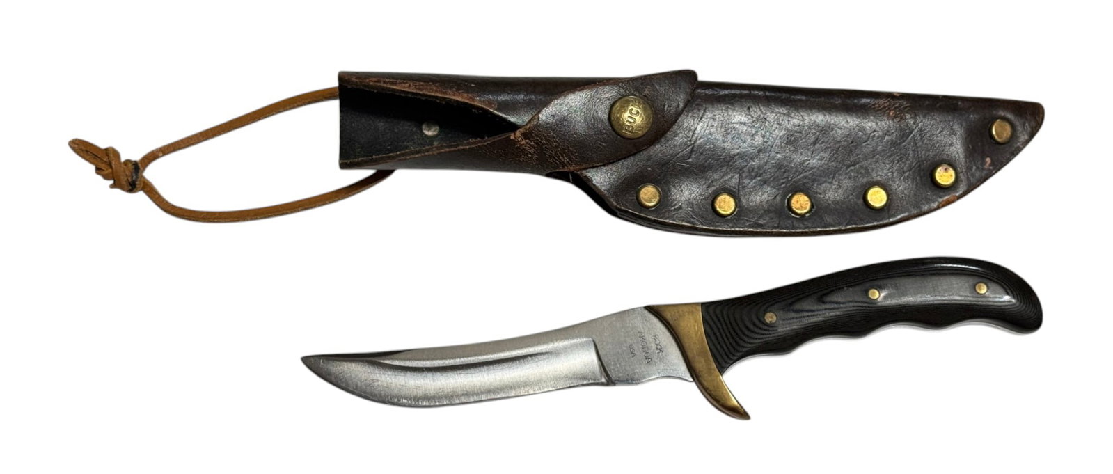 BUCK Akonua Fixed Blade Mikarta Handle Knife with Leather Sheathe (1 of 10)