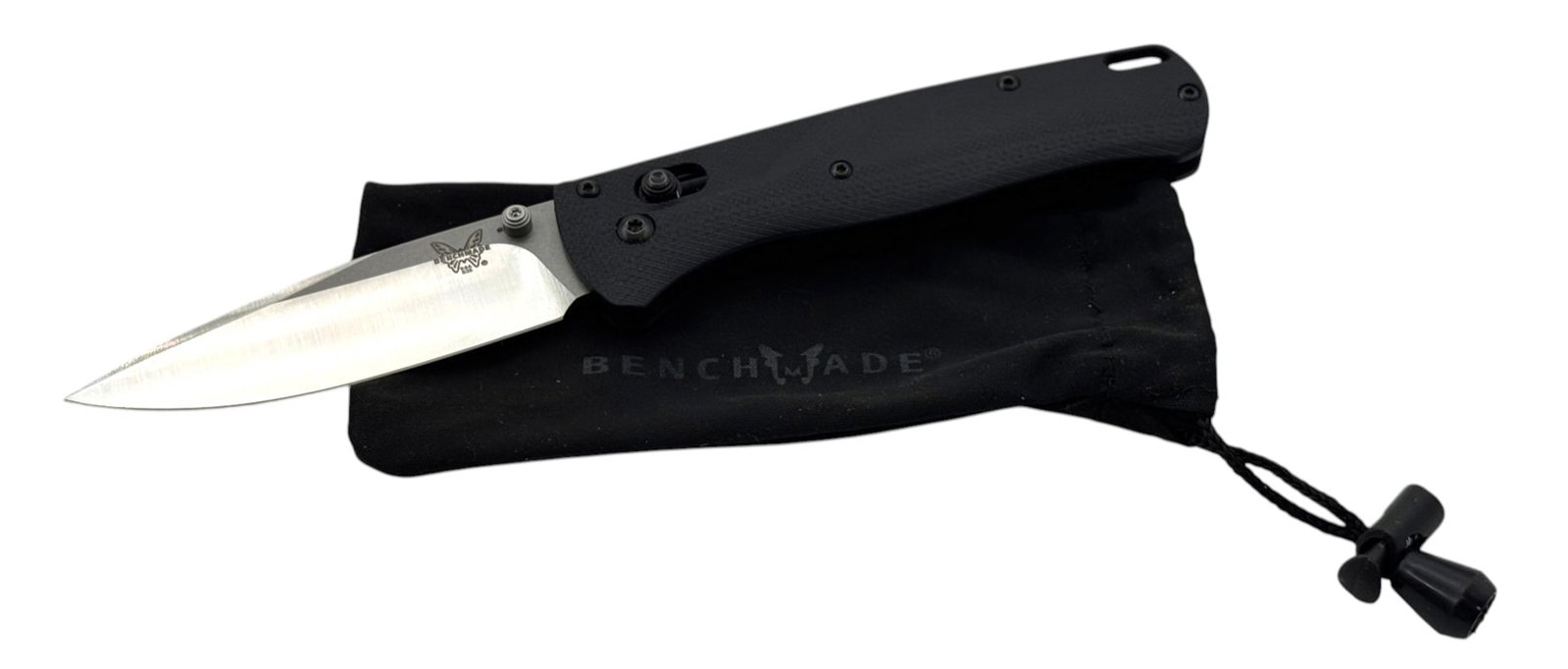 Excellent New Benchmade 535 Black Micarta Folding Pocket Knife w/ Pouch: See Photo(s).