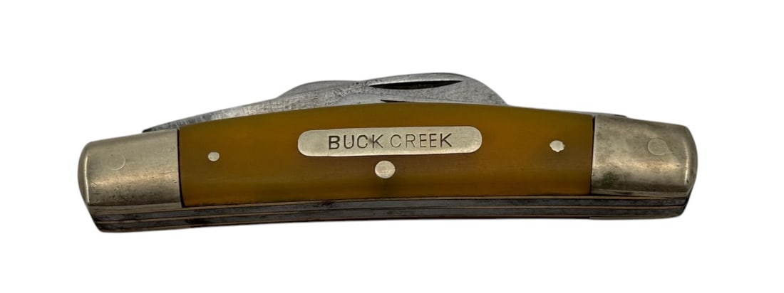Vintage Solingen, Germany Buck Creek 4-Blade Folding Pocket Knife: One of the blades is broke but overall solid condition