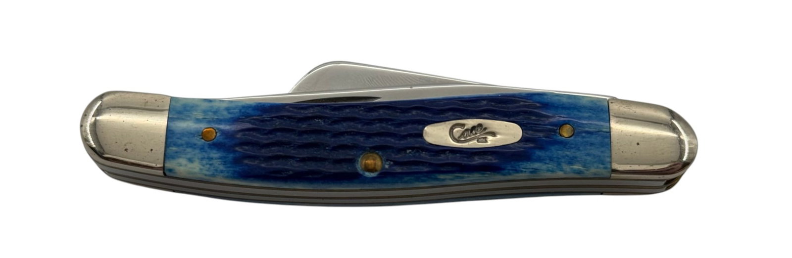 Excellent CASE XX 6318 SS Blue Bone 3-Blade Folding Pocket Knife: Excellent, near new condition with minor storage wear.