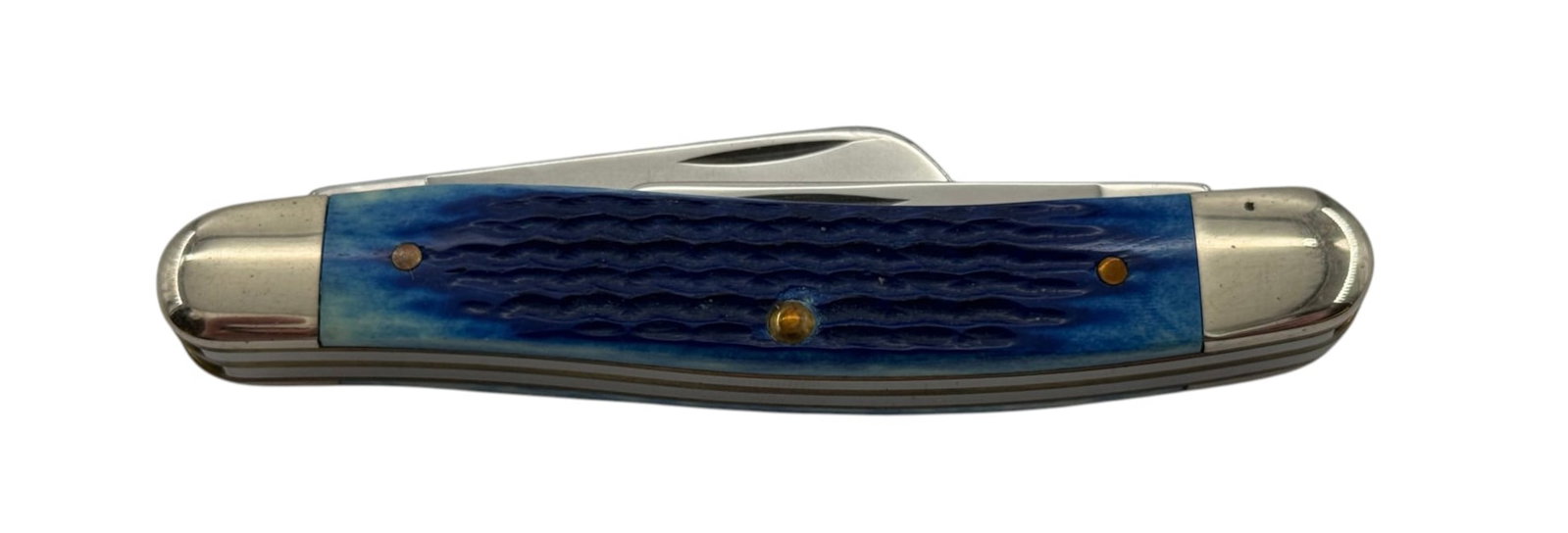 Excellent CASE XX 6318 SS Blue Bone 3-Blade Folding Pocket Knife - 2