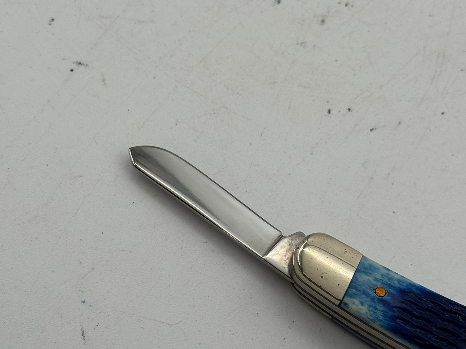 Excellent CASE XX 6318 SS Blue Bone 3-Blade Folding Pocket Knife - 7