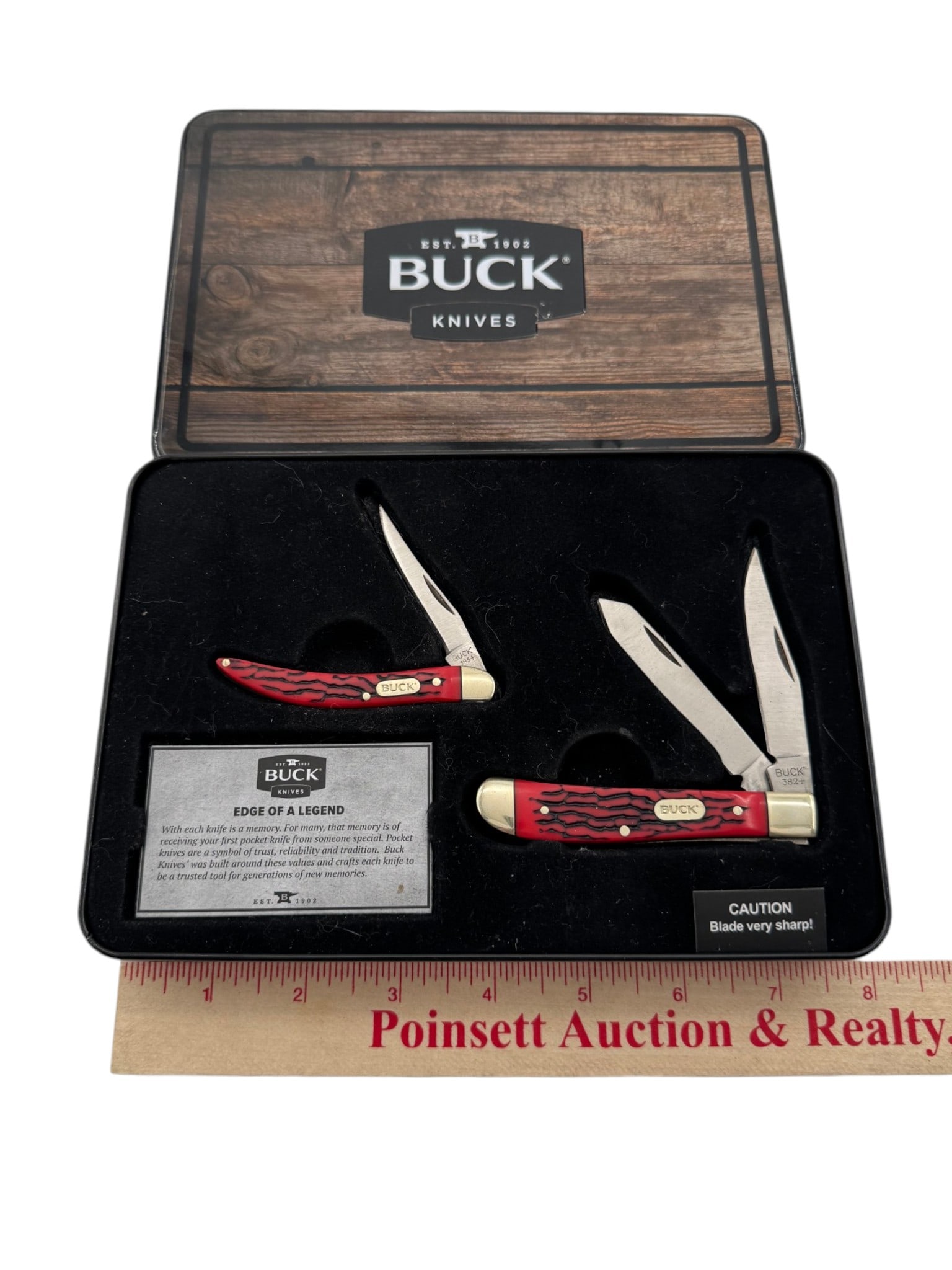 New BUCK 385 Toothpick + 382 Trapper Knife Combo in Collector’s Edition Tin - 2