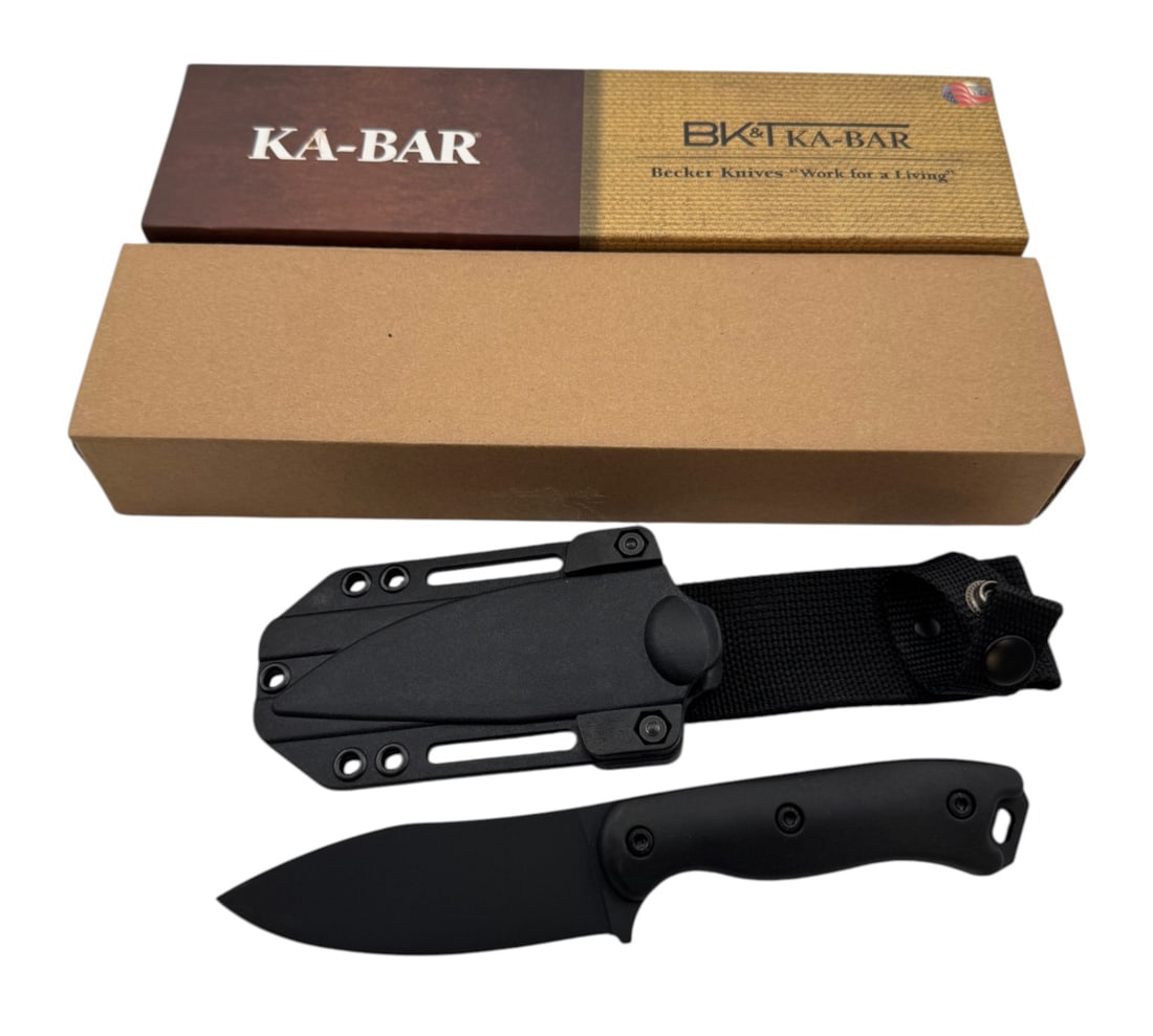 NIB BK&T KA-BAR BK-19 Fixed Blade Tactical Knife with Scabbard “Factory Sterile Release”: Factory sterile release unmarked blade and scabbard. New in box.