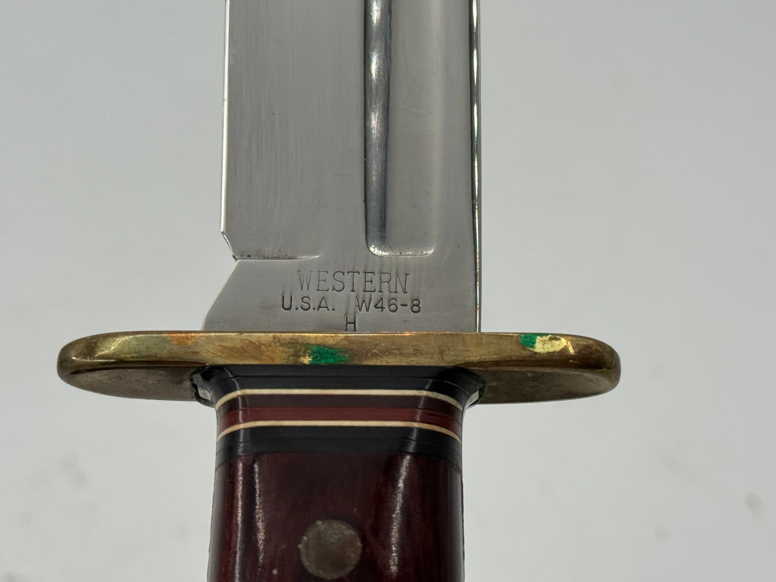 Excellent Western W46-8 “H” Fixed Blade Knife with Leather Sheathe - 12